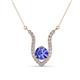 1 - Lyra 6.00 mm Round Tanzanite and Diamond Accent Pendant Necklace 