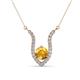 1 - Lyra 6.00 mm Round Citrine and Diamond Accent Pendant Necklace 