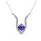 1 - Lyra 6.00 mm Round Iolite and Diamond Accent Pendant Necklace 