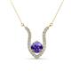 1 - Lyra 6.00 mm Round Iolite and Diamond Accent Pendant Necklace 