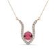1 - Lyra 6.00 mm Round Rhodolite Garnet and Diamond Accent Pendant Necklace 