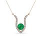 1 - Lyra 6.00 mm Round Emerald and Diamond Accent Pendant Necklace 