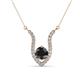 1 - Lyra 6.00 mm Round Black Diamond and White Diamond Accent Pendant Necklace 