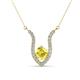 1 - Lyra 6.00 mm Round Yellow Sapphire and Diamond Accent Pendant Necklace 