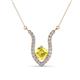 1 - Lyra 6.00 mm Round Yellow Sapphire and Diamond Accent Pendant Necklace 