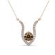 1 - Lyra 6.00 mm Round Smoky Quartz and Diamond Accent Pendant Necklace 