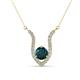 1 - Lyra 6.00 mm Round London Blue Topaz and Diamond Accent Pendant Necklace 