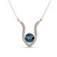 1 - Lyra 6.00 mm Round Blue Diamond and White Diamond Accent Pendant Necklace 