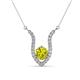 1 - Lyra 6.00 mm Round Yellow Diamond and White Diamond Accent Pendant Necklace 