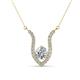 1 - Lyra 6.00 mm Round Diamond Pendant Necklace 