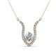 1 - Lyra 6.00 mm Round Diamond Pendant Necklace 