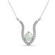1 - Lyra 6.00 mm Round Opal and Diamond Accent Pendant Necklace 