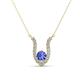 1 - Lauren 4.00 mm Round Tanzanite and Diamond Accent Pendant Necklace 