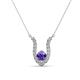 1 - Lauren 4.00 mm Round Iolite and Diamond Accent Pendant Necklace 