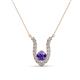 1 - Lauren 4.00 mm Round Iolite and Diamond Accent Pendant Necklace 