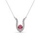 1 - Lauren 4.00 mm Round Rhodolite Garnet and Diamond Accent Pendant Necklace 