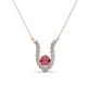 1 - Lauren 4.00 mm Round Rhodolite Garnet and Diamond Accent Pendant Necklace 