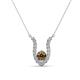 1 - Lauren 4.00 mm Round Smoky Quartz and Diamond Accent Pendant Necklace 