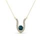 1 - Lauren 4.00 mm Round London Blue Topaz and Diamond Accent Pendant Necklace 