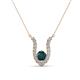 1 - Lauren 4.00 mm Round London Blue Topaz and Diamond Accent Pendant Necklace 