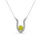 1 - Lauren 4.00 mm Round Yellow Diamond and White Diamond Accent Pendant Necklace 