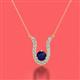 2 - Lauren 4.00 mm Round Blue Sapphire and Diamond Accent Pendant Necklace 