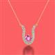 2 - Lauren 4.00 mm Round Pink Sapphire and Diamond Accent Pendant Necklace 