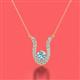 2 - Lauren 4.00 mm Round Aquamarine and Diamond Accent Pendant Necklace 