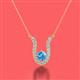 2 - Lauren 4.00 mm Round Blue Topaz and Diamond Accent Pendant Necklace 
