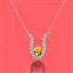 2 - Lauren 4.00 mm Round Citrine and Diamond Accent Pendant Necklace 