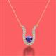 2 - Lauren 4.00 mm Round Iolite and Diamond Accent Pendant Necklace 