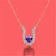 2 - Lauren 4.00 mm Round Iolite and Diamond Accent Pendant Necklace 