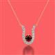 2 - Lauren 4.00 mm Round Red Garnet and Diamond Accent Pendant Necklace 