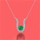 2 - Lauren 4.00 mm Round Emerald and Diamond Accent Pendant Necklace 
