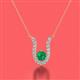 2 - Lauren 4.00 mm Round Emerald and Diamond Accent Pendant Necklace 