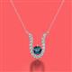 2 - Lauren 4.00 mm Round Blue Diamond and White Diamond Accent Pendant Necklace 