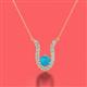 2 - Lauren 4.00 mm Round Turquoise and Diamond Accent Pendant Necklace 