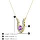 3 - Lauren 4.00 mm Round Amethyst and Diamond Accent Pendant Necklace 