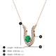 3 - Lauren 4.00 mm Round Emerald and Diamond Accent Pendant Necklace 
