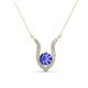 1 - Lauren 5.00 mm Round Tanzanite and Diamond Accent Pendant Necklace 