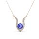 1 - Lauren 5.00 mm Round Tanzanite and Diamond Accent Pendant Necklace 