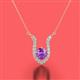 2 - Lauren 5.00 mm Round Amethyst and Diamond Accent Pendant Necklace 