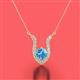 2 - Lauren 5.00 mm Round Blue Topaz and Diamond Accent Pendant Necklace 