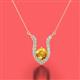2 - Lauren 5.00 mm Round Citrine and Diamond Accent Pendant Necklace 