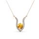1 - Lauren 5.00 mm Round Citrine and Diamond Accent Pendant Necklace 