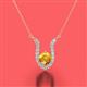 2 - Lauren 5.00 mm Round Citrine and Diamond Accent Pendant Necklace 