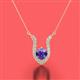 2 - Lauren 5.00 mm Round Iolite and Diamond Accent Pendant Necklace 