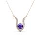1 - Lauren 5.00 mm Round Iolite and Diamond Accent Pendant Necklace 