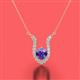 2 - Lauren 5.00 mm Round Iolite and Diamond Accent Pendant Necklace 