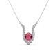 1 - Lauren 5.00 mm Round Rhodolite Garnet and Diamond Accent Pendant Necklace 